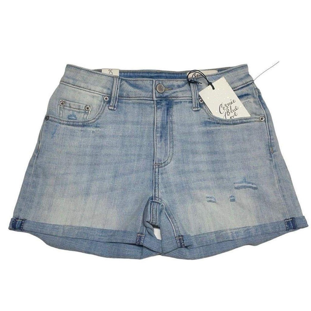 Cosmic Blue Love Light Wash Riptide Jean Shorts 25 N0598
